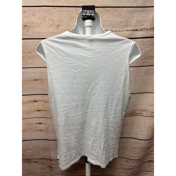 Lapis White Lace Sleeveless Tank Top - Size Small Lace Overlay Shirt - Picture 3 of 11